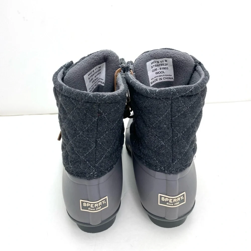 SPERRY Saltwater Wool Quarter Winter Ankle Duck Boot Gray Size 11 STS97562F